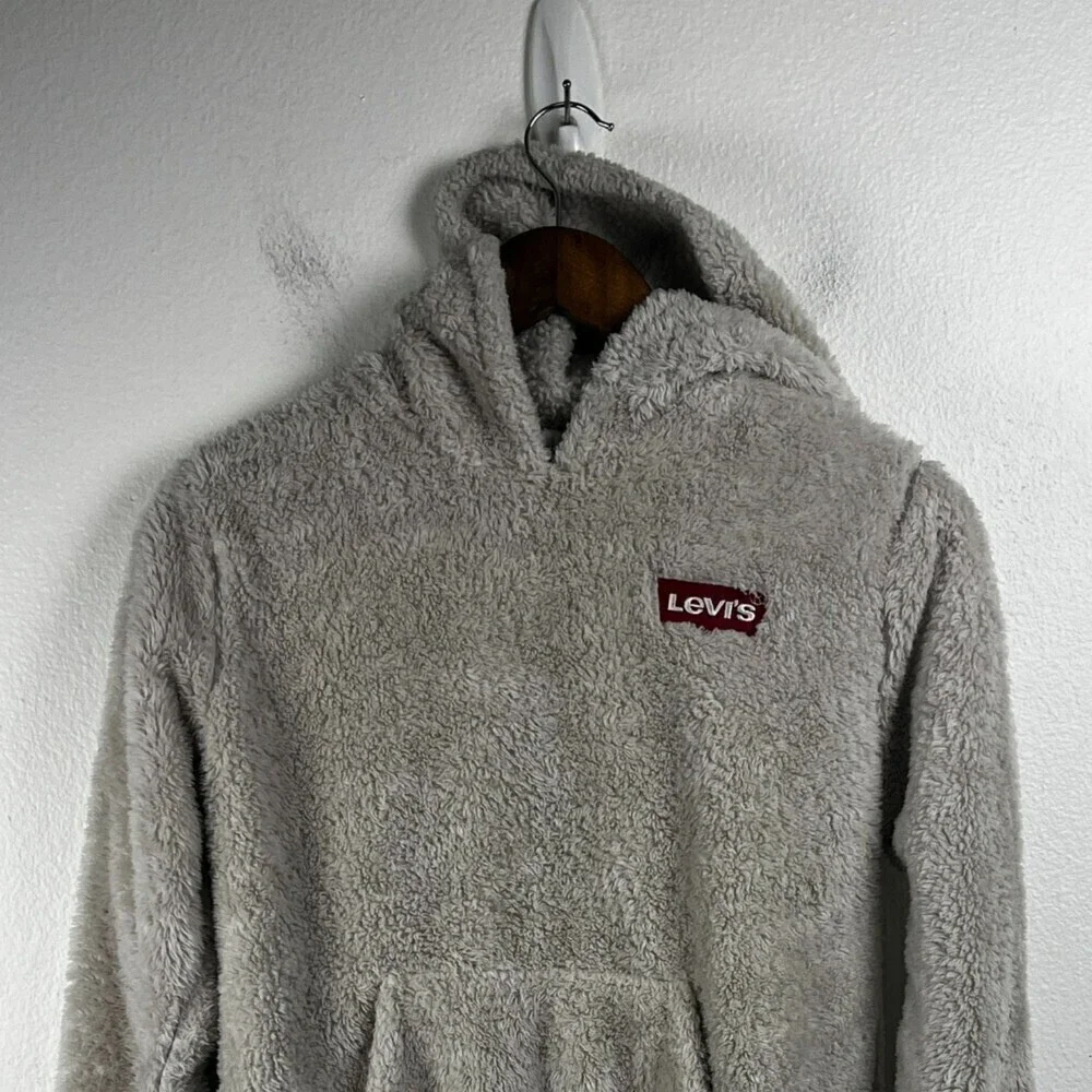 Levi's Sherpa Size L Kids 12-13 Years Cozy Warm Lounge Pullover Hoodie Sweater